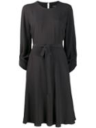 Luisa Cerano Belted Flared Dress - Black
