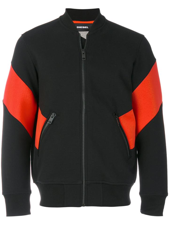 Diesel Panelled Bomber Jacket - Black