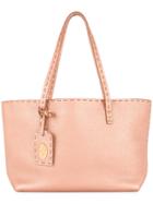 Fendi Vintage Grained Metallic Tote