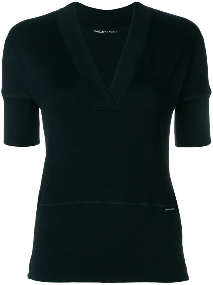Marc Cain Deep V-neck T-shirt - Black