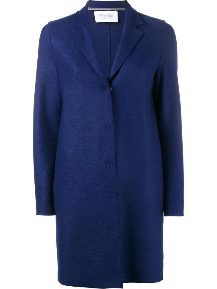 Harris Wharf London Classic Cocoon Coat, Women's, Size: 46, Blue, Wool