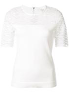 Milly Embroidered Panel T-shirt - White