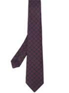 Kiton Patterned Pointed-tip Tie - Blue