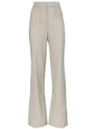 Wright Le Chapelain High-waisted Wide Leg Woollen Trousers - Grey