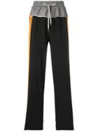 Nº21 Contrast Panels Track Pants - Black
