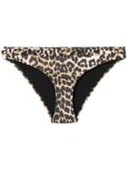 Ganni Leopard-print Bikini Bottoms - Brown
