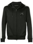 Roar Contrasting Side Panel Zipped Hoodie - Black