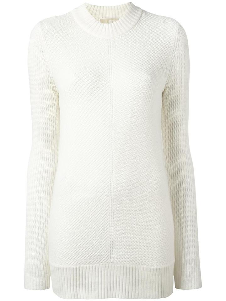 Michael Michael Kors Crew Neck Jumper, Women's, Size: Medium, White, Cashmere/merino