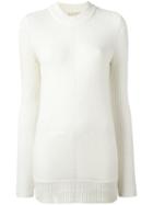 Michael Michael Kors Crew Neck Jumper, Women's, Size: Medium, White, Cashmere/merino