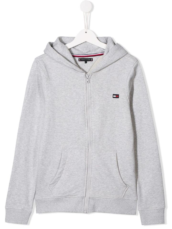 Tommy Hilfiger Junior Embroidered Logo Bomber Jacket - Grey