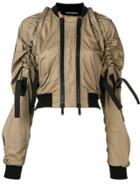 Dsquared2 Cropped Double-zip Bomber Jacket - Neutrals