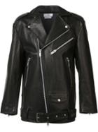 Cmmn Swdn Oversized Biker Jacket, Men's, Size: 48, Black, Leather