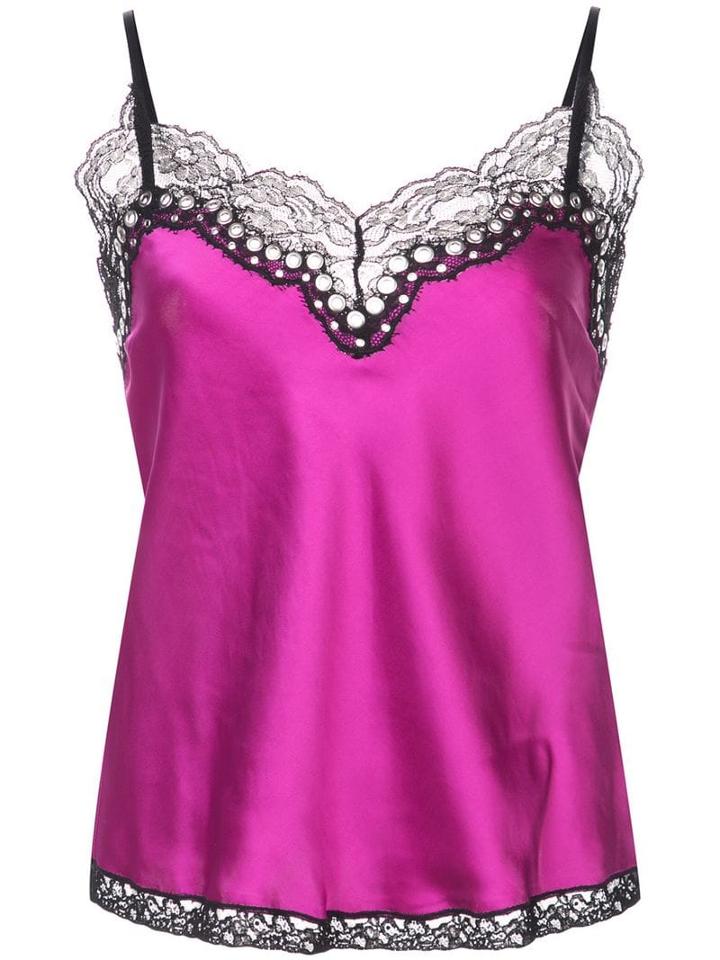 Alexander Wang Lace Spaghetti Strap Top - Pink