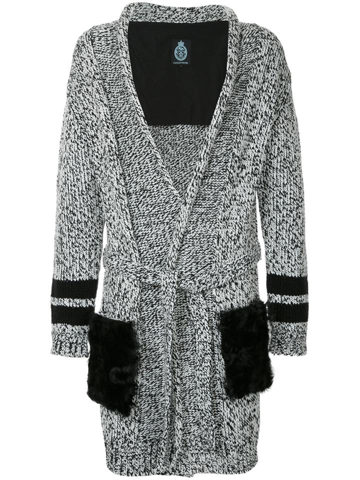 Guild Prime Two-tone Striped Cuff Cardigan - White