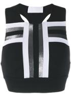 No Ka' Oi Stripe Detail Sport Top - Black