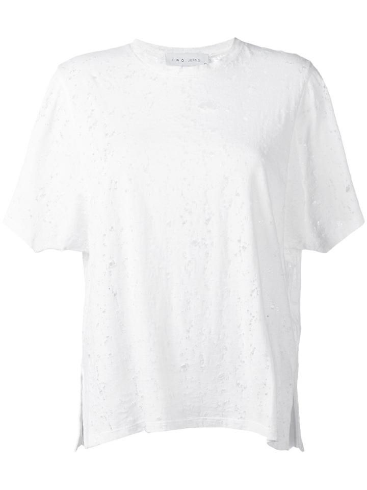 Iro Distressed T-shirt, Women's, Size: Small, White, Cotton