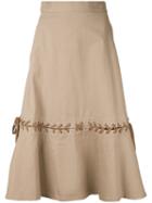 G.v.g.v. Denim Lace-up Skirt, Women's, Size: 34, Brown, Cotton