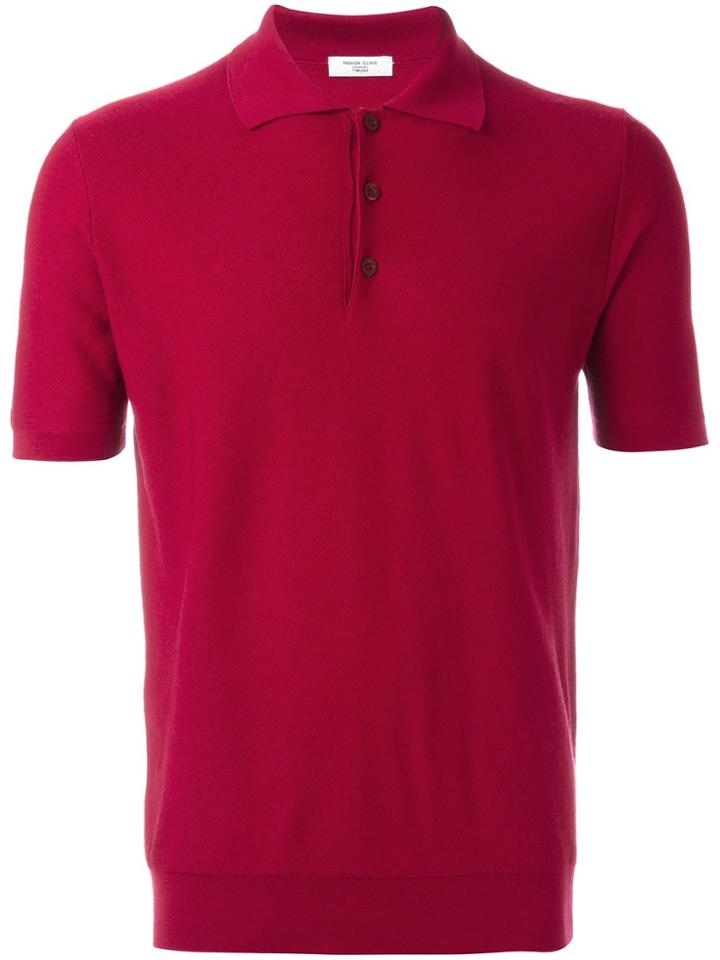 Fashion Clinic Timeless Knitted Polo Shirt - Pink & Purple