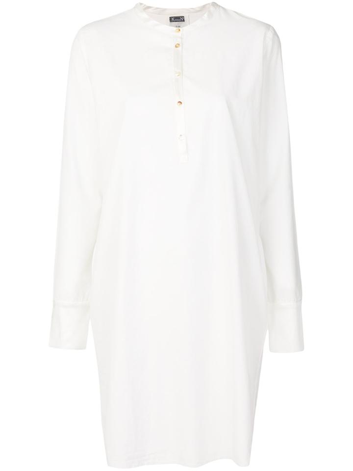 Kristensen Du Nord Collarless Shirt Dress - White