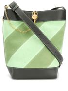 Jw Anderson Diagonal Striped Bucket Tote - Green