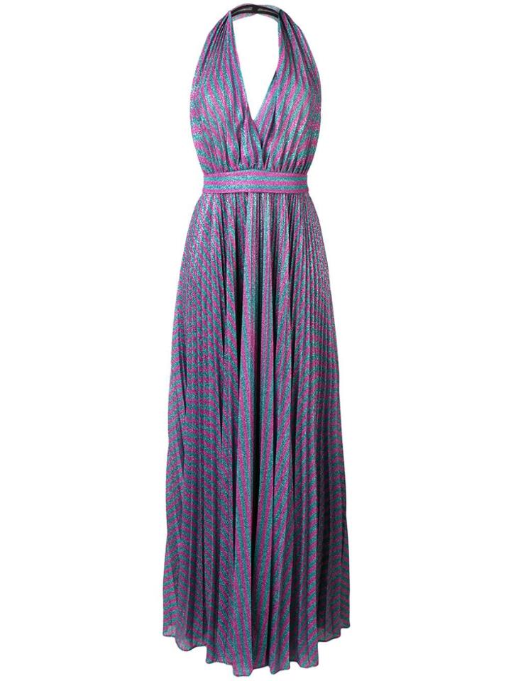 Philosophy Di Lorenzo Serafini Glitter Stripe Evening Dress - Pink