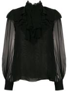 Giambattista Valli Sheer Sleeves Blouse - Black