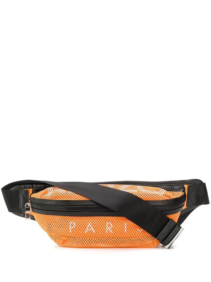 Kenzo Logo Print Mesh Belt Bag - Orange