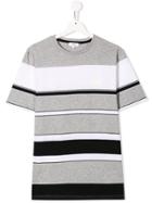 Boss Kids Striped Casual T-shirt - Grey