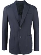 Giorgio Armani Peaked Lapel Blazer, Men's, Size: 54, Grey, Polyamide/spandex/elastane