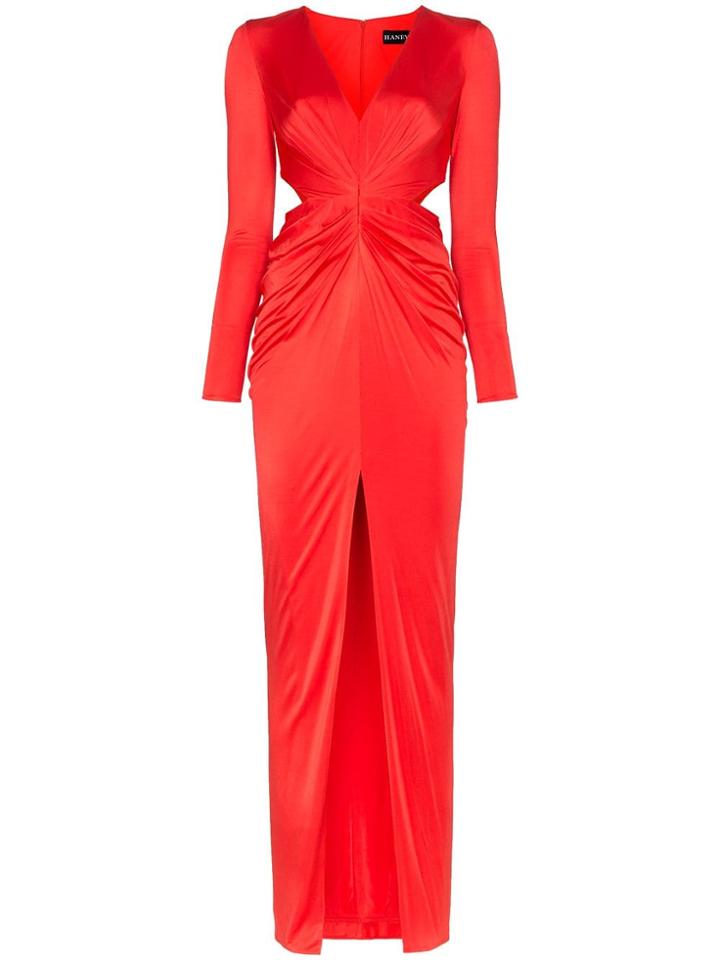 Haney Erin Deep-v Cut-out Maxi Dress - Red