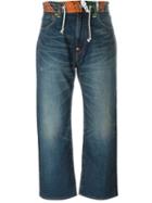 Junya Watanabe Comme Des Garçons Contrasting Waist Jeans, Women's, Size: Small, Blue, Cotton/linen/flax