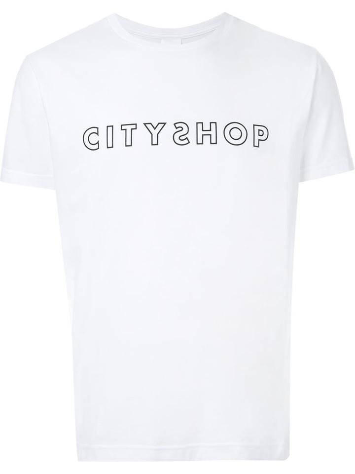 Cityshop Logo Print T-shirt, Men's, Size: Small, White, Cotton