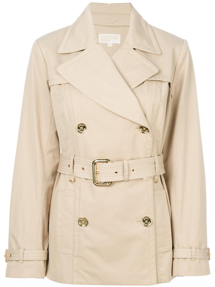 Michael Michael Kors - Belted Trench Coat - Women - Cotton/polyester/spandex/elastane - Xs, Nude/neutrals, Cotton/polyester/spandex/elastane
