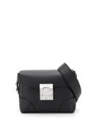 Mcm Embossed Monogram Belt Bag - Black