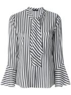 Etro Striped Pussy-bow Shirt - Black