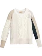Burberry Contrast Knit Sweater - Nude & Neutrals