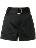 Andrea Ya'aqov Belted High-waisted Shorts - Black