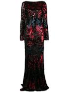 Talbot Runhof Sequin Fitted Long Dress - Black