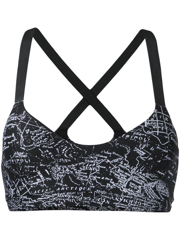 The Upside Maps Print Sports Bra - Black