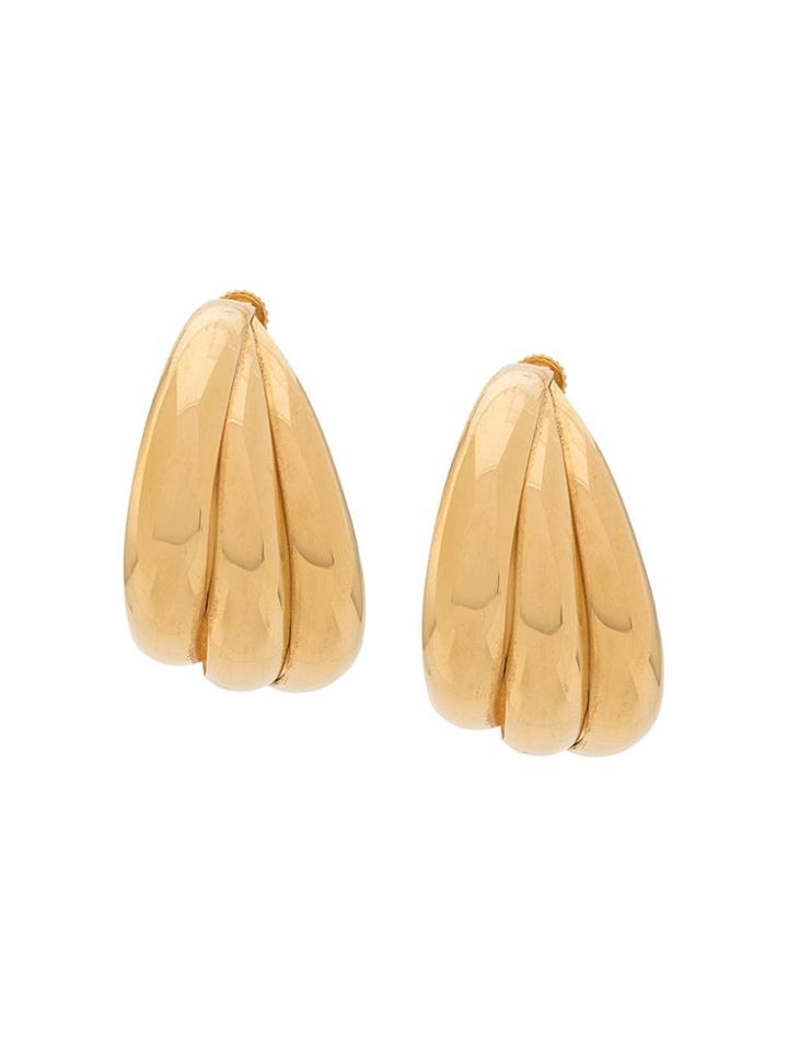 Susan Caplan Vintage 1980s Napier Demi-hoop Earrings - Gold