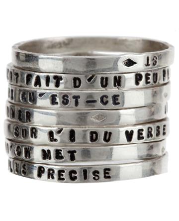 Thoraval Engraved Set Of Seven Rings