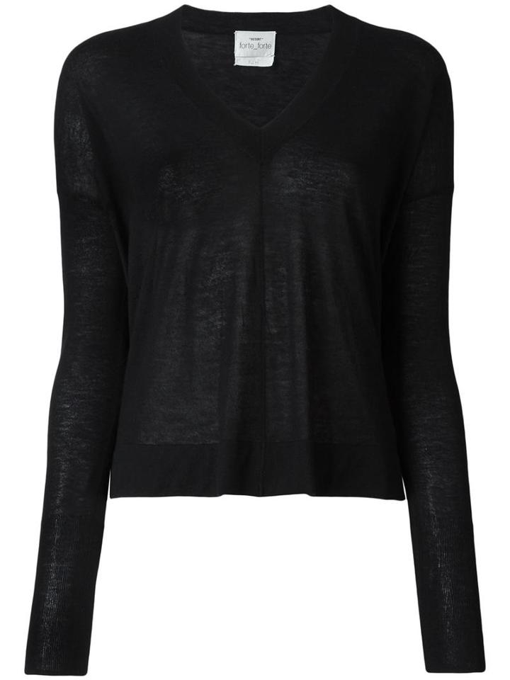 Forte Forte V-neck Knitted Blouse, Women's, Size: I, Black, Cashmere