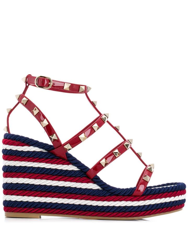 Valentino Valentino Garavani Rockstud Espadrille Sandals - Red