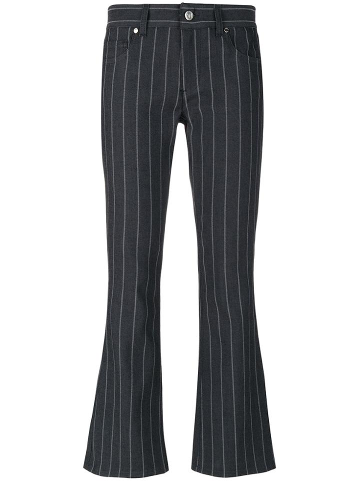 Versace Jeans Pinstripes Flared Jeans - Grey