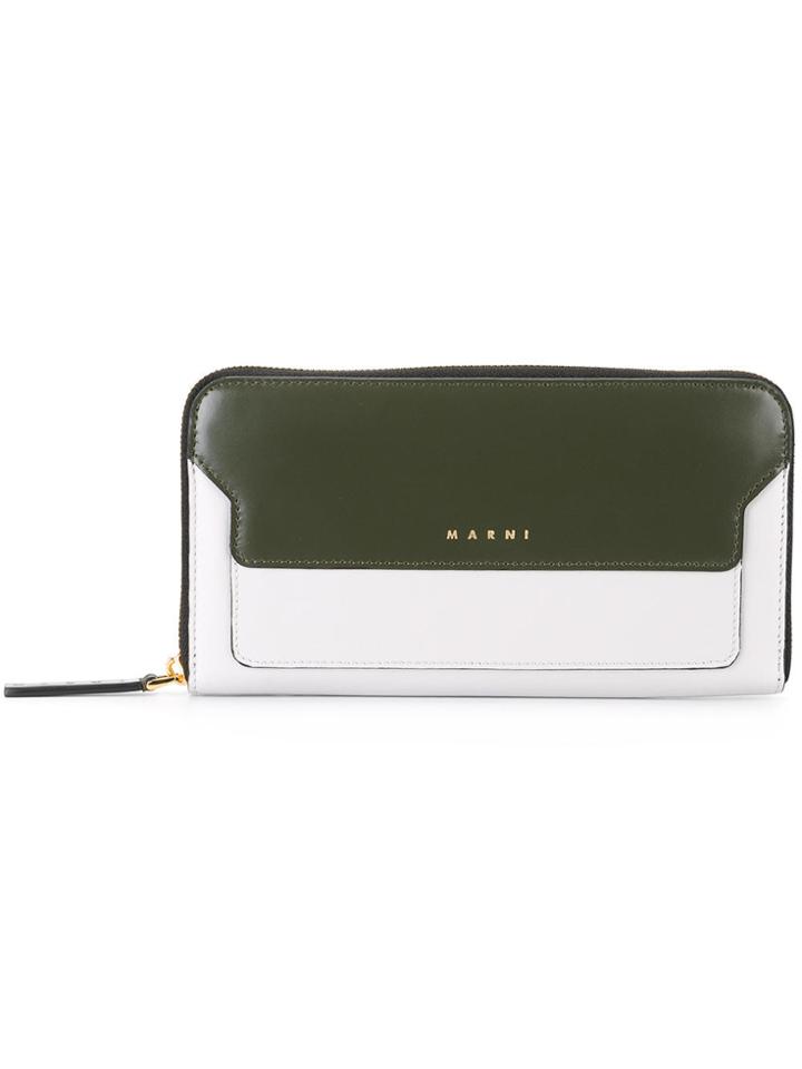 Marni Colour Block Wallet - Green