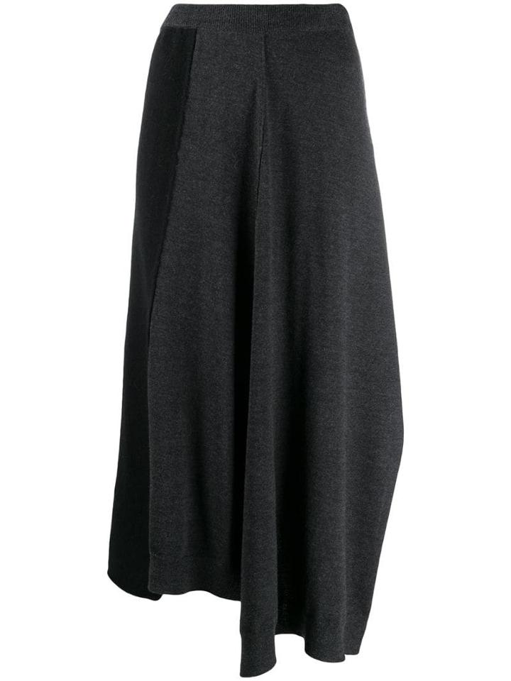 Pringle Of Scotland Colour-block Flared Skirt - Grey