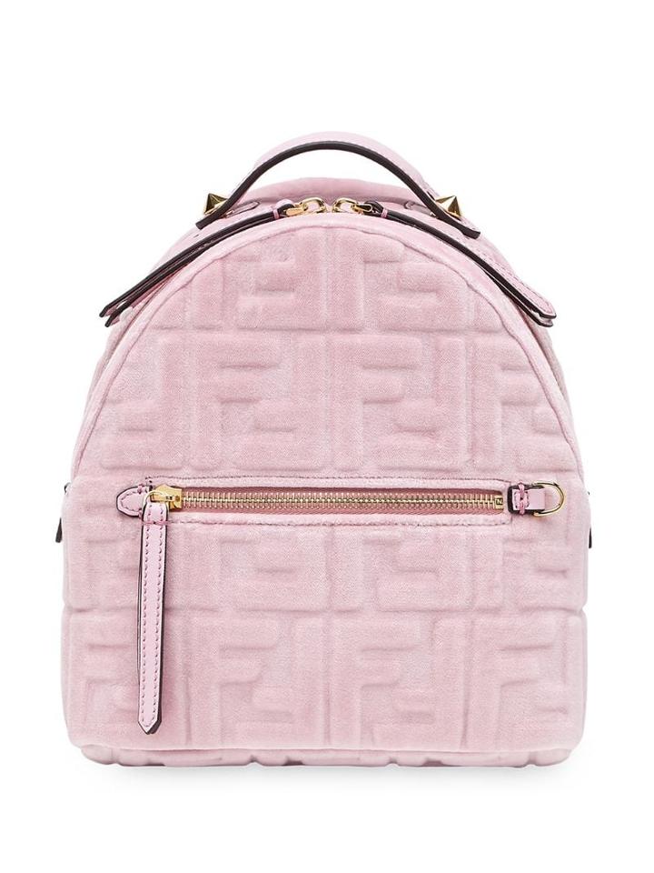 Fendi Velvet Ff Print Mini Backpack - Pink