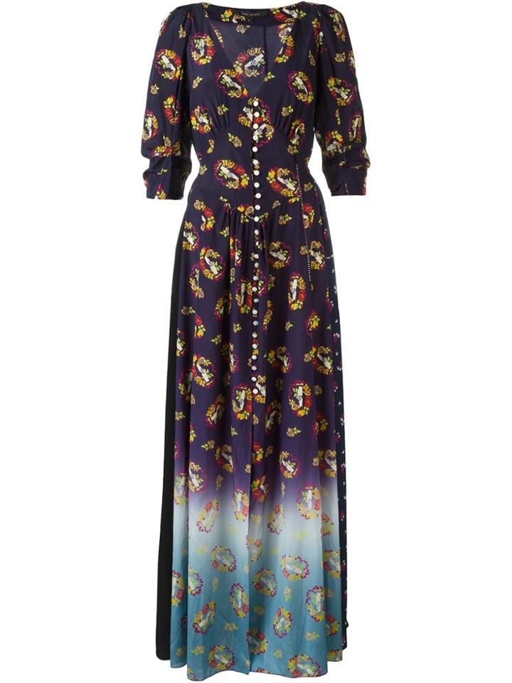 Marc Jacobs Victorian Print Maxi Dress - Pink & Purple