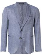 Emporio Armani Unstructured Striped Blazer - Blue