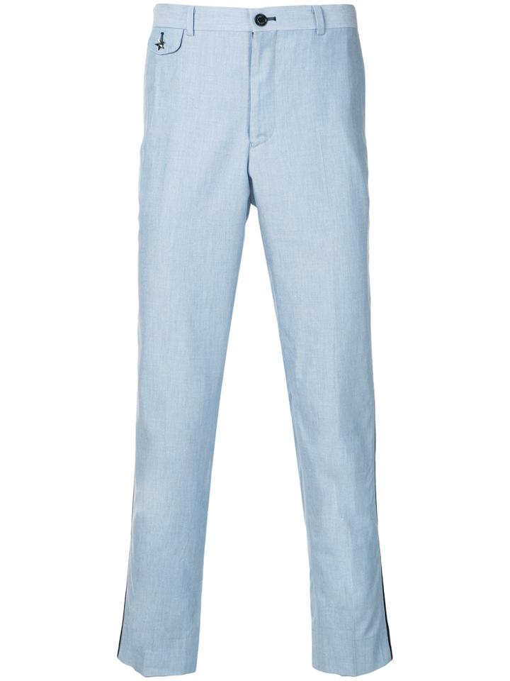 Education From Youngmachines Side Band Tailored Trousers - Blue